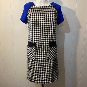 ICE Vintage Style BOHO Houndstooth Fitted Dress Size 6